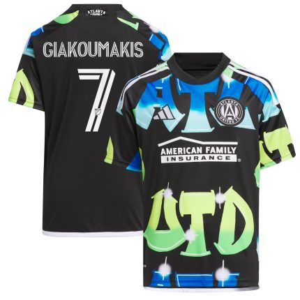 Youth Atlanta United FC Giorgos Giakoumakis adidas Black 2023 The 404 Replica Player Jersey